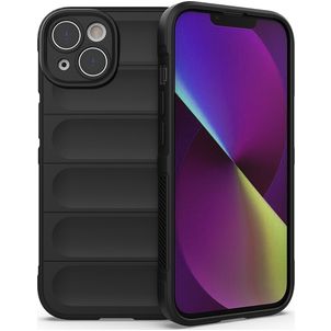 Mobigear Bumpy iPhone 14 Hülle Flexibles TPU Backcover - Schwarz