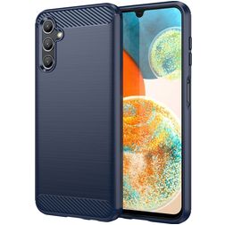Mobigear Brushed Slim Samsung Galaxy A14 Hülle Flexibles TPU Backcover - Blau