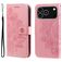 Mobigear Flowers iPhone 17 Pro Hülle Klapphülle Geldbörse - Roségold