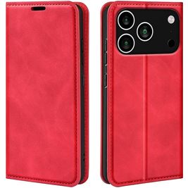 Mobigear Retro Slim iPhone 17 Pro Max Hülle Klapphülle Geldbörse - Rot