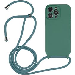 Mobigear Lanyard iPhone 14 Pro Silikon Handykette - Grün