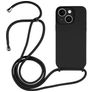 Mobigear Lanyard iPhone 15 Silikon Handykette - Schwarz