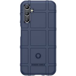 Mobigear Rugged Shield Samsung Galaxy A24 Hülle Flexibles TPU Backcover Stoßfest - Blau