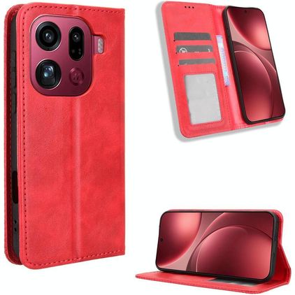 Mobigear Sensation OPPO Find X9 Pro Hülle Klapphülle Geldbörse - Rot