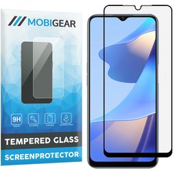 Mobigear Premium OPPO A16 Panzerglas Gehärtetes Glas Displayschutz - Hüllenfreundlich - Schwarz