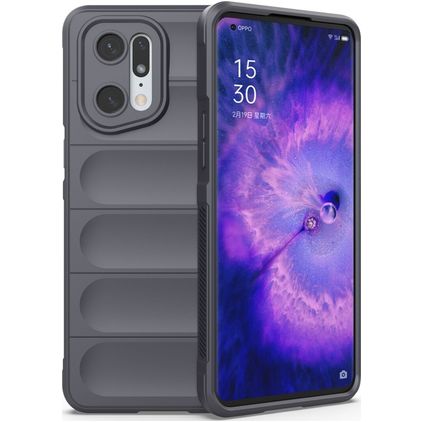 Mobigear Bumpy OPPO Find X5 Pro Hülle Flexibles TPU Backcover - Charcoal