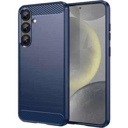Mobigear Brushed Slim Samsung Galaxy S25 Plus Hülle Flexibles TPU Backcover - Blau