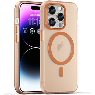 Mobigear Shockproof iPhone 16 Pro Max MagSafe Hülle Flexibles TPU Backcover - Orange