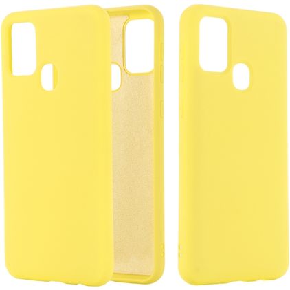 Mobigear Rubber Touch Samsung Galaxy M31 Silikon Hülle Backcover - Gelb