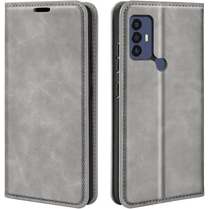 Mobigear Retro Slim TCL 305 Hülle Klapphülle Geldbörse - Grau