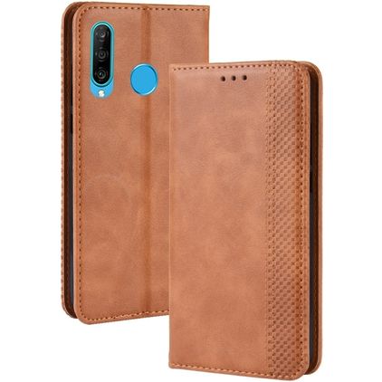 Mobigear Sensation Huawei P Smart Plus (2019) Hülle Klapphülle Geldbörse - Cognac