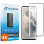 Mobigear Premium Motorola Edge 50 Pro Panzerglas Gehärtetes Glas Displayschutz - Hüllenfreundlich - Schwarz (3er Pack)