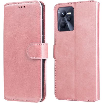 Mobigear Wallet Realme C35 Hülle Klapphülle Geldbörse - Roségold