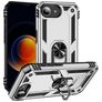 Mobigear Armor Ring iPhone 16e Hülle Hardcase Backcover Stoßfest mit Ringhalter - Silber