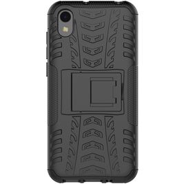 Mobigear Tire HONOR 8S Hülle Hardcase Backcover Stoßfest mit Ständer - Schwarz