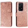 Mobigear Flowers HONOR 200 Lite Hülle Klapphülle Geldbörse - Roségold