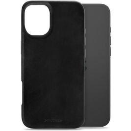 Mobilize Premium iPhone 16 Plus MagSafe Hülle Echtes Leder Backcover - Schwarz