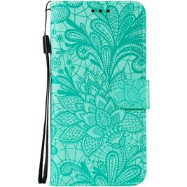 Mobigear Flowers Samsung Galaxy Note 10 Lite Hülle Klapphülle Geldbörse - Türkis