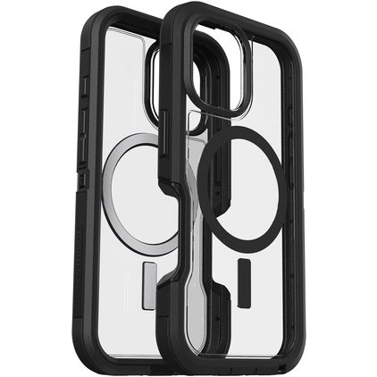 Otterbox Defender iPhone 16 MagSafe Hülle Hardcase Backcover Stoßfest - Transparent / Schwarz