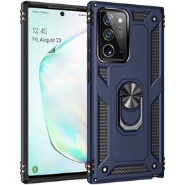 Mobigear Armor Ring Samsung Galaxy Note 20 Ultra Hülle Hardcase Backcover Stoßfest mit Ringhalter - Blau