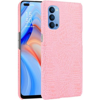 Mobigear Croco OPPO Reno 4 Hülle Hardcase Backcover - Pink