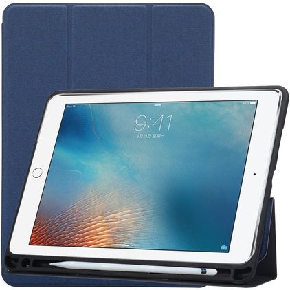 Mobigear Tri-Fold Gel iPad Pro 10.5 Zoll (2017) Hülle TPU,Kunstleder Klapphülle + Stifthalter - Blau