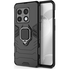 Mobigear Armor Ring OnePlus 10 Pro Hülle Hardcase Backcover Stoßfest mit Ringhalter - Schwarz