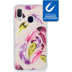 My Style Magneta Samsung Galaxy A20e Hülle Flexibles TPU Backcover - Feathers