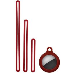 Mobigear Lanyard Apple AirTag Hülle Flexibles Silikon - Weinrot
