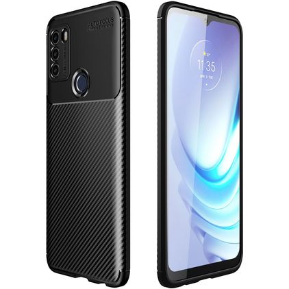 Mobigear Racing Motorola Moto G50 Hülle Flexibles TPU Backcover - Schwarz