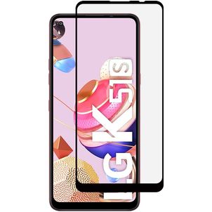 Mobigear Premium LG K51s Panzerglas Gehärtetes Glas Displayschutz - Hüllenfreundlich - Schwarz