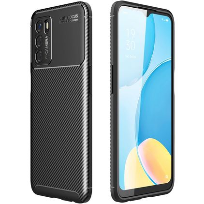 Mobigear Racing OPPO A54s Hülle Flexibles TPU Backcover - Schwarz