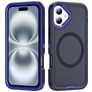 Mobigear Rugged Mag iPhone 16 Plus MagSafe Hülle Hardcase Backcover Stoßfest - Marineblau