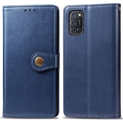 Mobigear Snap Button OPPO A52 Klapphülle Portemonnaie - Blau