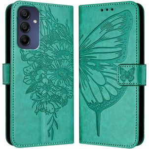 Mobigear Butterfly Samsung Galaxy A16 Hülle Klapphülle Geldbörse - Grün