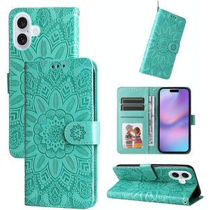 Mobigear Sunflower iPhone 17 Hülle Klapphülle Geldbörse - Grün