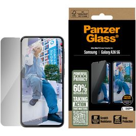 PanzerGlass Ultra-Wide Fit Privacy Samsung Galaxy A36 Gehärtetes Glas Displayschutz Privacy - Hüllenfreundlich - Schwarz