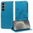 Mobigear Flowers Samsung Galaxy S25 Hülle Klapphülle Geldbörse - Blau