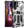 Mobigear Armor Stand Samsung Galaxy S22 Ultra Hülle Hardcase Backcover Stoßfest mit Ständer - Silber