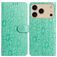 Mobigear Flowers iPhone 17 Pro Max Hülle Klapphülle Geldbörse - Grün