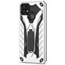 Mobigear Armor Stand Realme C21Y Hülle Hardcase Backcover Stoßfest mit Ständer - Silber