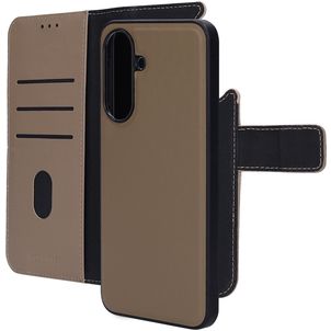 Mobiparts Samsung Galaxy A37 Hülle Echtes Leder Abnehmbare 2in1 Klapphülle Geldbörse - Taupe