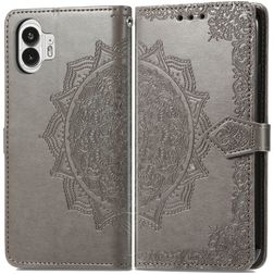 Mobigear Mandala Nothing Phone (2) Hülle Klapphülle Geldbörse - Grau