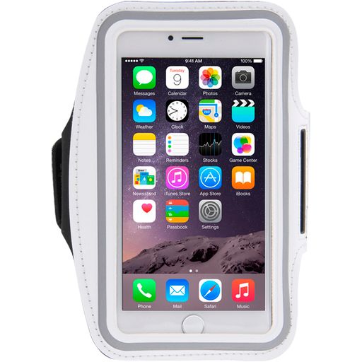 Mobigear Handyhalterung Joggen iPhone 8 Plus Sporthülle Neopren Sportarmband - Grau