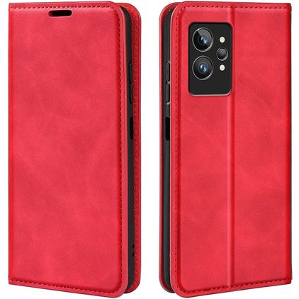 Mobigear Retro Slim Realme GT2 Pro Hülle Klapphülle Geldbörse - Rot