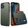 Mobigear Card iPhone 12 Pro Hülle Hardcase Backcover Stoßfest mit Kartenhalter - Armeegrün