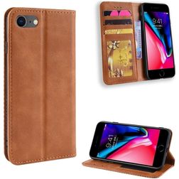 Mobigear Sensation iPhone SE (2020) Hülle Klapphülle Geldbörse - Cognac
