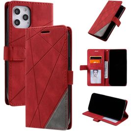Mobigear Rhombus iPhone 12 Pro Max Hülle Klapphülle Geldbörse - Rot