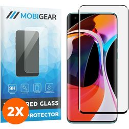 Mobigear Premium Xiaomi Mi 10 Panzerglas Gehärtetes Glas Displayschutz - Hüllenfreundlich - Schwarz (2er Pack)