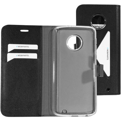 Mobiparts Classic Wallet Motorola Moto G6 Plus Klapphülle Portemonnaie - Schwarz